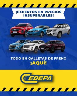 👉🏼¿Promociones 🔎? ¡En Cedepa, nos sobra experiencia 😌✅!

‼️Compra con nosotros, las galletas de freno que tu carro necesita, al mejor precio ‼️:

🟠 Matriz: Calle 110 y avenida 102.

🟠 Sucursal: Avenida 113 y calle Las Acacias.

📲 0995541378

#CedepaEsGarantía

#RepuestosChevrolet
#RepuestosKia
#RepuestosHyundai
#RepuestosChery
#RepuestosGreatWall
#RepuestosGasolina
#RepuestosDiesel
#RepuestosCarroChino
#RepuestosChino