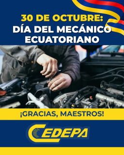 ¡ Hoy celebramos a quienes hacen que cada kilómetro cuente 💪🏼!

Desde Cedepa, rendimos homenaje al mecánico ecuatoriano, ¡el mejor aliado de todo conductor ✔️!

Gracias a ellos, nos mantenemos en movimiento, con total confianza y seguridad 😌.

¡Felicidades 🥳!

#DíaDelMecánicoEcuatoriano 🇪🇨👨🏻‍🔧