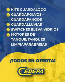 Continuamos con ofertas que hacen la diferencia, en cada camino que recorres 😉.
👉🏻 Lleva piezas de calidad al mejor precio y maneja con seguridad y estilo. ¡Te esperamos!
🔵 Matriz: Calle 110 y avenida 102.
🔵 Sucursal: Avenida 113 y calle Las Acacias.
🔵 📲 0995541378
#CedepaEsGarantía
#AutopartesManta #RepuestosManta #PromocionesCedepa