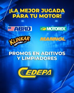 ¡¡¡ 😎 Tu motor siempre listo, hasta para el tiempo extra ⚽😎!!!
En Cedepa encuentras promociones en aditivos y limpiadores de marcas reconocidas para mantener tu motor listo para cualquier recorrido… ¡¡¡y a precios imperdibles!!!
¡Aprovecha nuestras promos en aditivos y limpiadores:
👉🏼 Matriz: Calle 110 y avenida 102.
👉🏼 Sucursal: Avenida 113 y calle Las Acacias.
📲 0995541378
#CedepaEsGarantía #PromosMundialistas #PromocionesCedepa
#LimpiaInyectores #ABRO #Klinkar #Motorex #Mannol #RendimientoMotor #AutopartesManta #RepuestosEcuador #RepuestosManta
