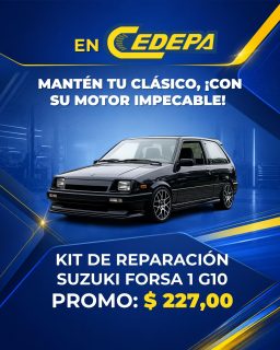 Este fin de semana, ¡¡¡menos vueltas buscando repuesto por repuesto 🫣!!!

👉🏼 Para tu Suzuki Forsa 1 G10, tenemos su kit de reparación completo y a un precio inmejorable

🔥 PROMO: $227

¡¡¡Cedepa te espera 😎!!!

📍Matriz: Calle 110 y avenida 102.
📍 Sucursal: Avenida 113 y calle Las Acacias.
📲 0995541378

#CedepaEsGarantía #PromocionesCedepa
#RendimientoMotor #AutopartesManta #RepuestosEcuador #RepuestosManta