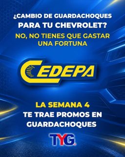 ¡Tu guardachoque nuevo puede costar menos de lo que imaginas 😎!
¡¡¡Esta semana, en Cedepa tenemos guardachoques delanteros TYG EN OFERTA para los Chevrolet más queridos 😬😉!!!
☑️ Aveo Activo
☑️ Chevytaxi / Aveo Family
☑️ Corsa Evolution
☑️ Sail
☑️ Spark GT / Beat
¿Es tiempo de renovar el guardachoque de tu Chevrolet? ¡Hazlo con la calidad TYG, hazlo en Cedepa 💯💥!:
📍 Matriz: Calle 110 y avenida 102.
📍 Sucursal: Avenida 113 y calle Las Acacias.
📲 099 554 1378
#CedepaEsGarantía #GuardachoquesTYG #Chevrolet #PromocionesCedepa #AutopartesManta