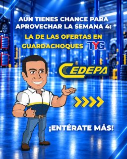 ¡¡¡La Semana 4 de ofertas Cedepa sigue activa 🔥, así que todavía puedes aprovechar precios 💣💥, en guardachoques delanteros TYG!!!
Desliza 👉🏻, y encuentra la promo para tu Chevrolet y Kia 😉
📍 Matriz: Calle 110 y avenida 102.
📍 Sucursal: Avenida 113 y calle Las Acacias.
📲 099 554 1378
¡Corre a Cedepa antes de que se acabe la semana de los guardachoques 😬!
#CedepaEsGarantía #TYG #GuardachoquesTYG #AutopartesManta #RepuestosManta #RepuestosEcuador