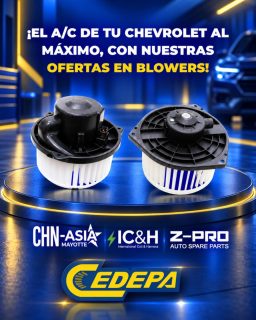 ¡Disfruta este feriado en modo “Cool” 😎, con las promos de Cedepa 😌!:
👉🏼 ¡¡¡Blowers de A/C, en oferta ❄️!!!
Ven y compra tu blower, al mejor precio y con la calidad que solo te ofrece tu almacén de autopartes de confianza 🙌🏼:
📍 Matriz: Calle 110 y avenida 102.
📍 Sucursal: Avenida 113 y calle Las Acacias.
📲 0995541378
#CedepaEsGarantía #RepuestosAutomotrices #AireAcondicionadoAutomotriz #RefrigeraciónAutomotriz